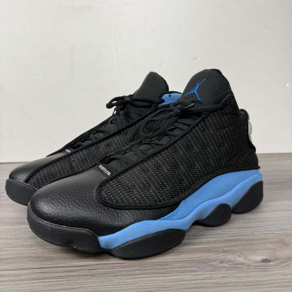 Air Jordan 13 Retro‎ 'Black University Blue' Sneakers 310004-004 Sz 10